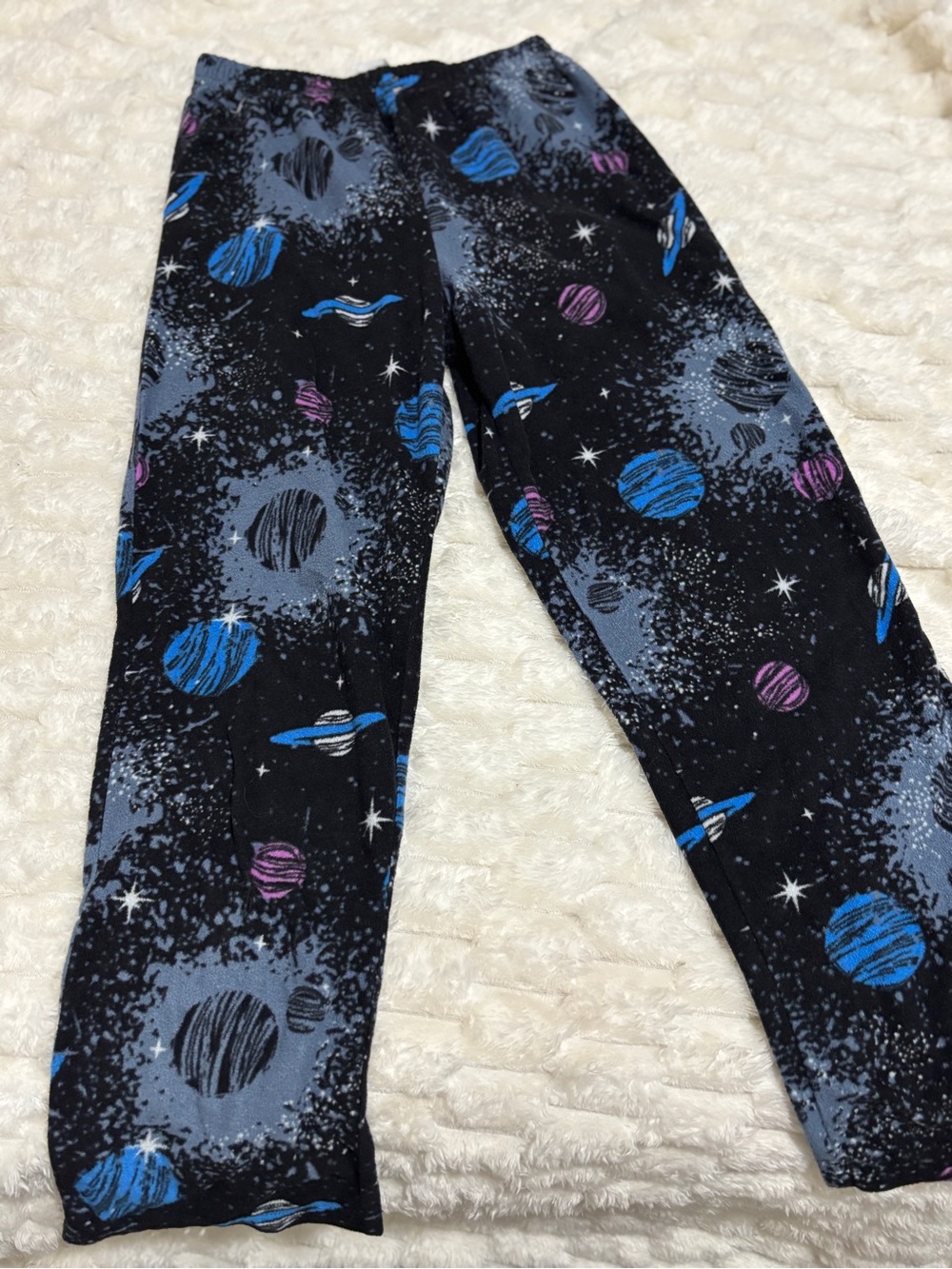 wonder nation Black Space Planet Leggings with Blue & Purple Planets